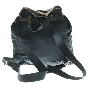 Prada Plate Shoulder Backpack Bag Tessuto Black Triangle